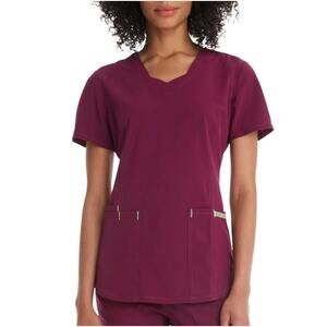 Scrubstar Women's Active Stretch 3 Pocket V-Neck Scrub Top Small